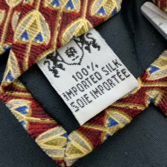 The Metropolitan Museum Of Art MOMA Silk Necktie Red Gold Blue Abstract Pattern - Picture 4 of 5